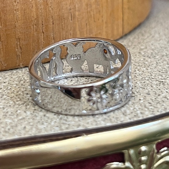 New Real 925 Sterling silver Elephant 7 horseshoe flower owl Lucky Ring Band - Picture 7 of 17